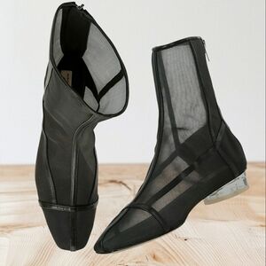 Retro Black 7 Granny Grunge Goth Whimsical Cottage Fairycore Ankle Boots New